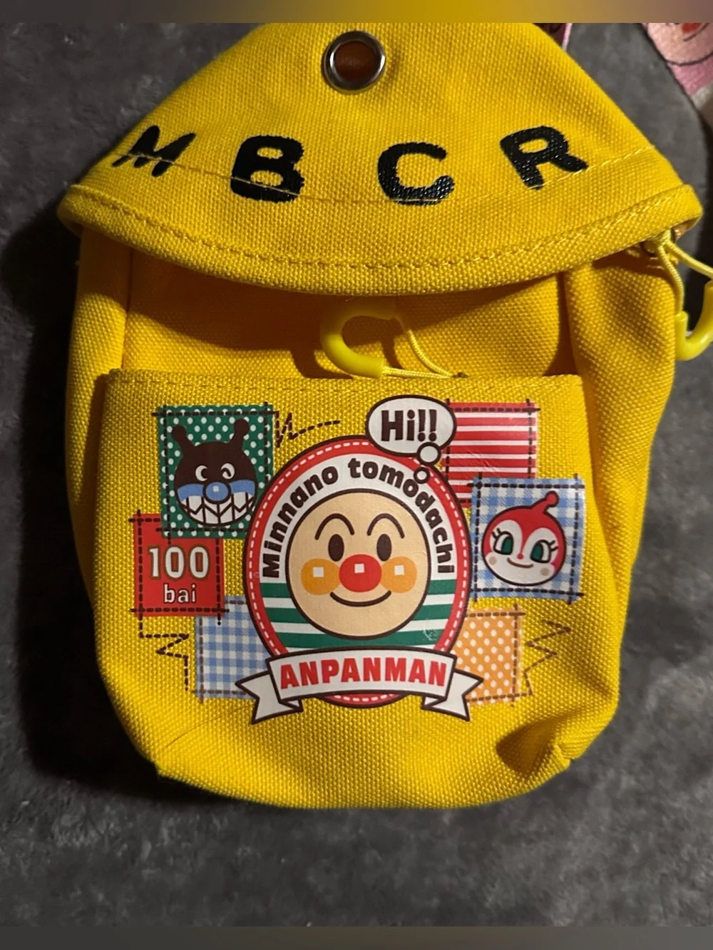 Anpanman Yellow Mini Crossbody Bag Baikinman Dokin-chan Japan Anime Kids